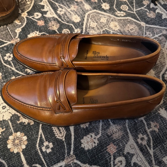 Men\'s Allen Edmonds Barrington Leather Dress Loafers Shoes Brown Size 11 E main image 7